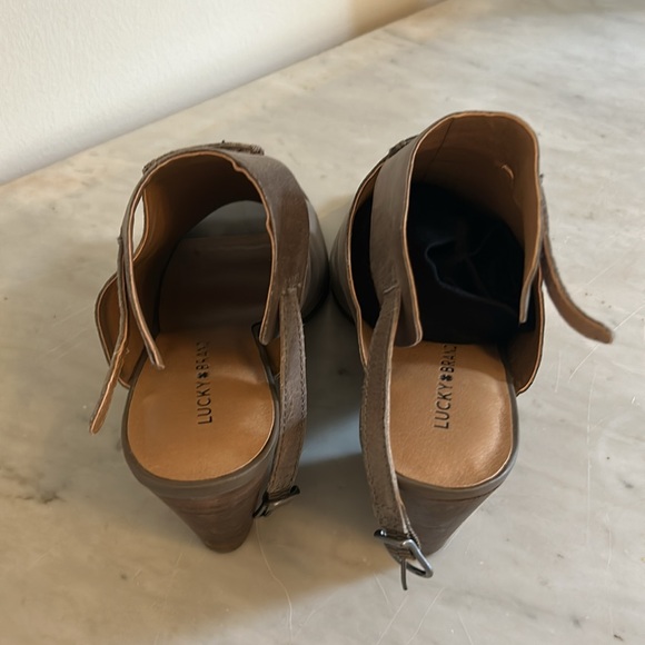 Lucky brand, gray sandals in leather - Picture 3 of 5